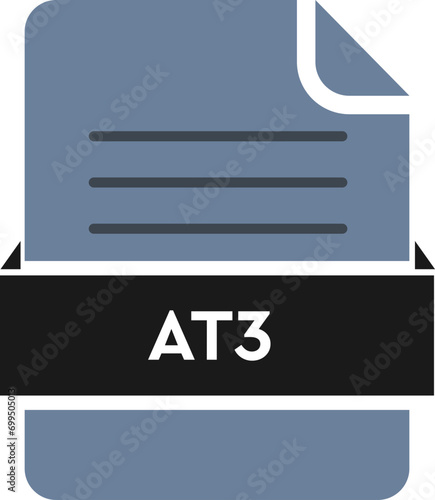 AT3 File icon Black color and lines photo