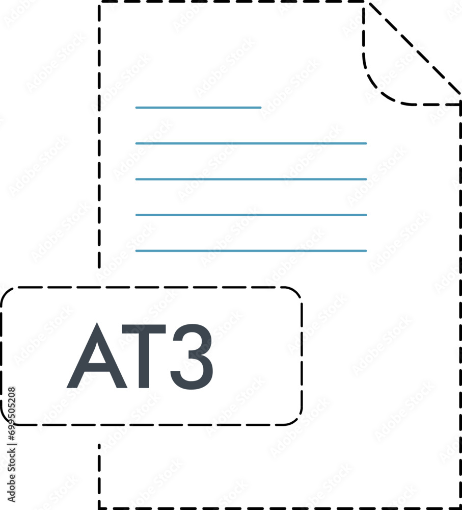 AT3 file format icon Rounded outline AT3 file format icon Rounded outline