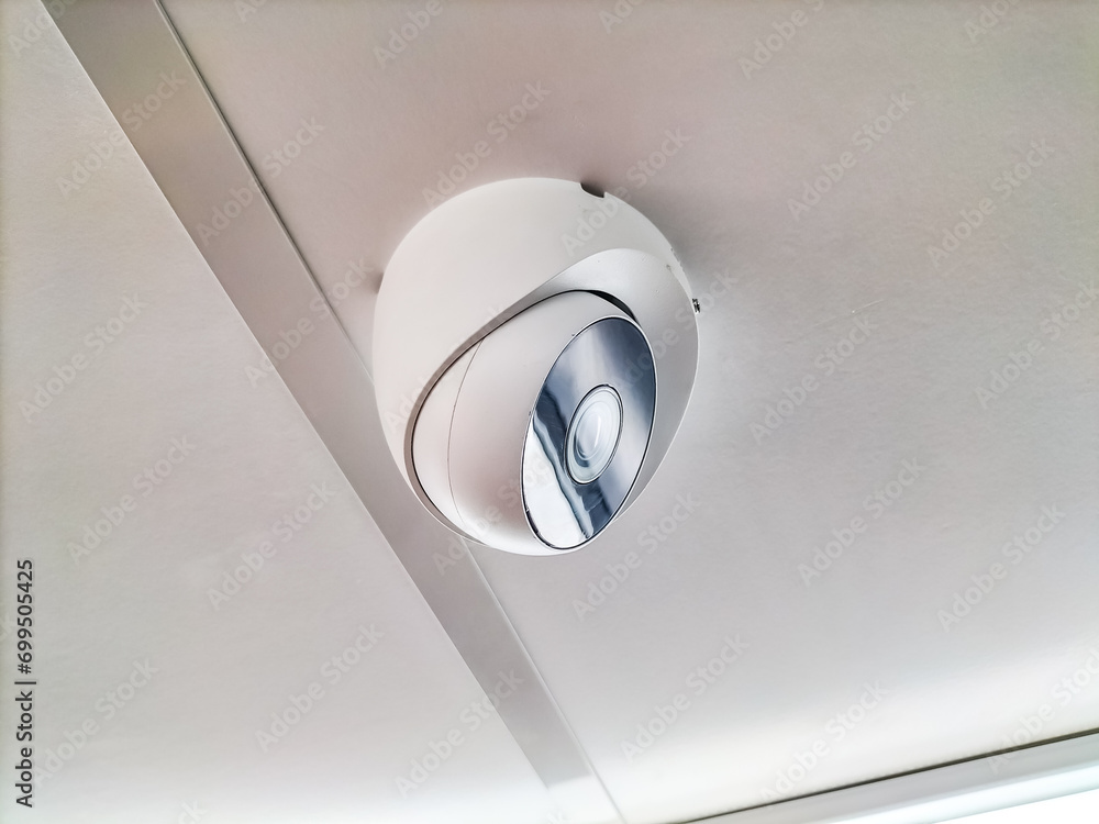 CCTV cameras are installed on the ceiling inside the building to monitor internal security. CCTV cameras are installed on the ceiling inside the building to monitor internal security.