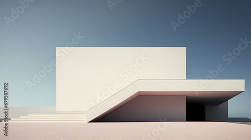 minimalist architecture on neutral background © ma
