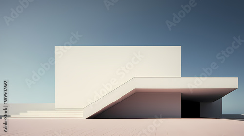 minimalist architecture on neutral background