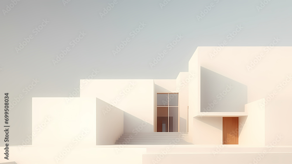 minimalist architecture on neutral background
