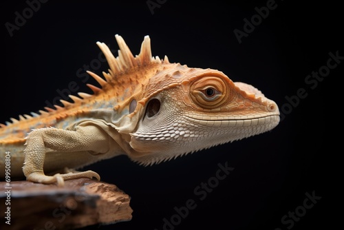 profile of water dragon with distinctive spiny crest