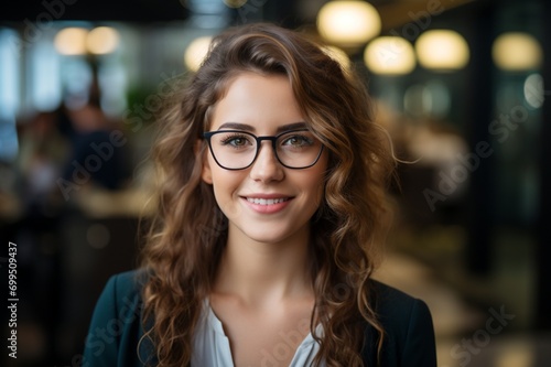 portrait of a woman in glasses