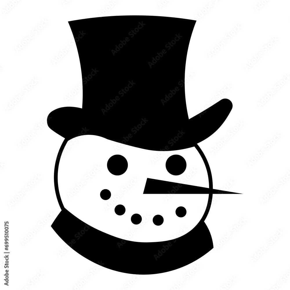 Snowman black vector icon on white background Snowman black vector icon on white background