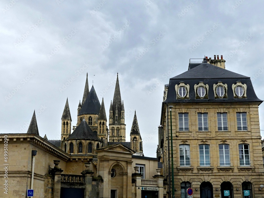 Caen, August 2023 - Visit the magnificent city of Caen, capital of Normandy. View of religious monuments Caen, August 2023 - Visit the magnificent city of Caen, capital of Normandy. View of religious monuments