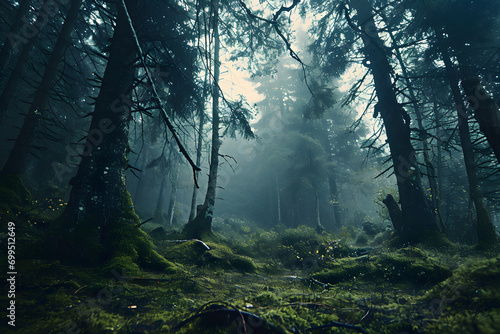 Fototapeta Naklejka Na Ścianę i Meble -  forest in the fog