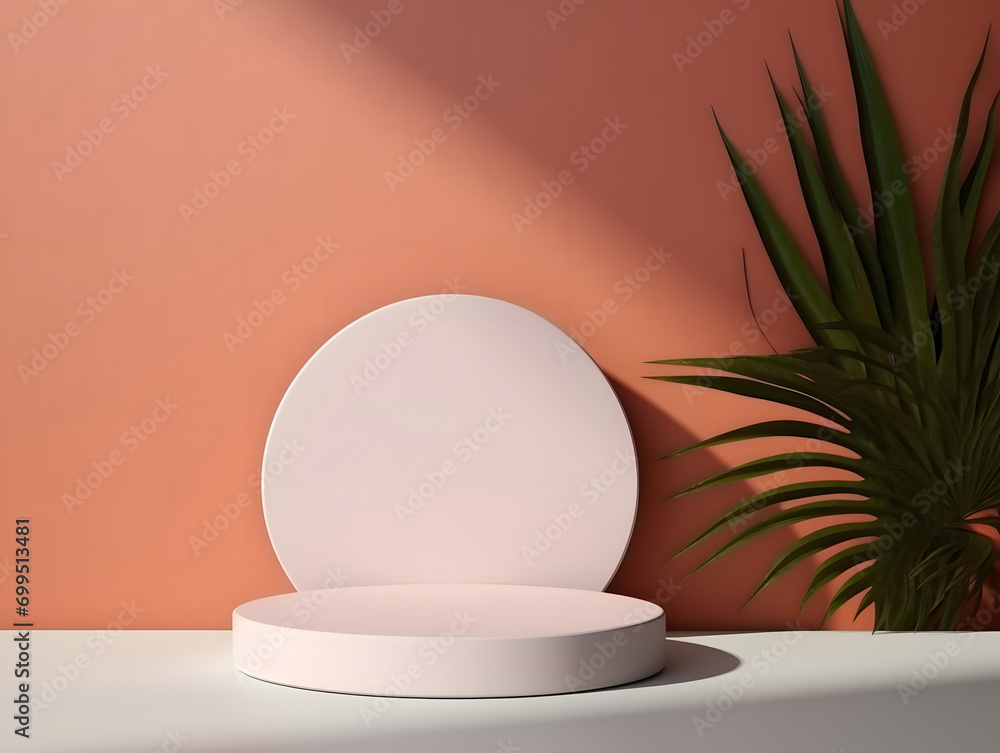 Fototapeta premium 3D product podium studio Mockup for showcase presentation mockup cosmetic beauty branding