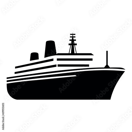 Ship black vector icon on white background