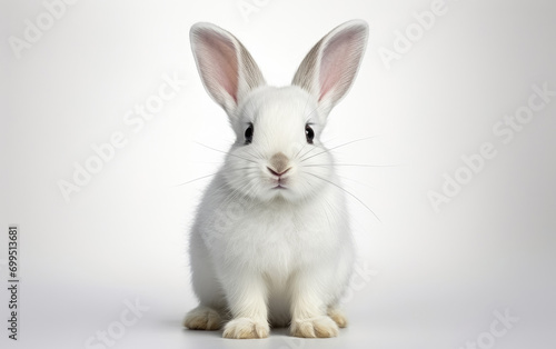 Portrait of rabbit or bunny isolated on white background