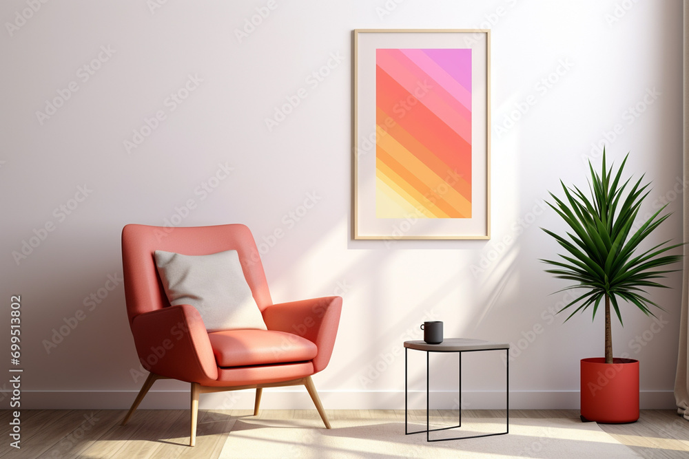 Minimalist Poster Frame Mockup created with Generative AI Minimalist Poster Frame Mockup created with Generative AI