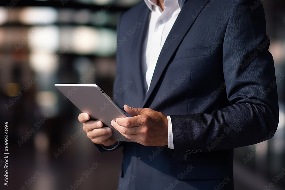 portrait of happy Businessman in modern office using smartphone portrait of happy Businessman in modern office using smartphone