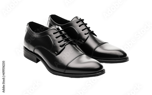 Sleek Sophistication: Elegant Comfort in Classic Black Modern Footwear Isolated on Transparent Background PNG.