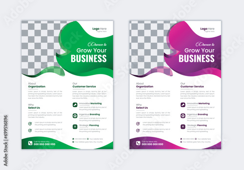 Business Flyer template layout design. Corporate creative colorful business flyer poster flyer pamphlet brochure cover design layout space for photo background, vector template design A4 size.