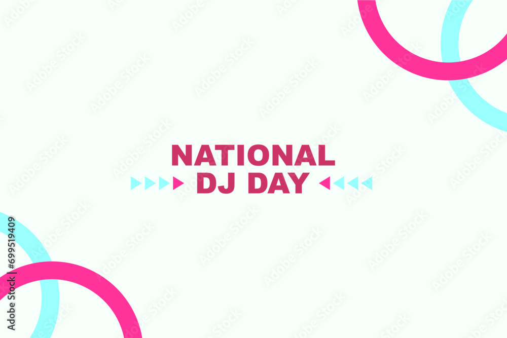 Obraz premium National DJ Day Holiday concept. Template for background, banner, card, poster, t-shirt with text inscription
