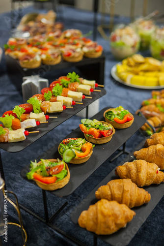 catering for the conference, buffet with delivery, sandwiches, croissants, tartlets, snacks