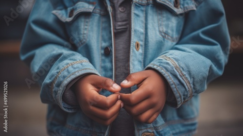 Foto The hands of a rough African American boy wearing a denim jacket reach out and beg for alms