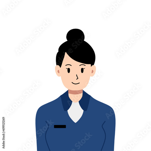 businesswoman, office woman, flight attendant, waitress, customer servis, manager illustration isolated on white and transparent background. illustration vector flat style minimalism
