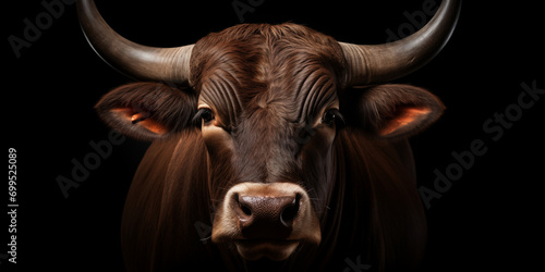 bull on black background