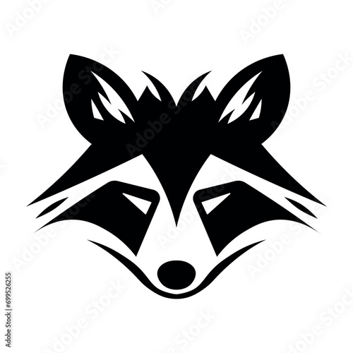 Raccoon black vector icon on white background