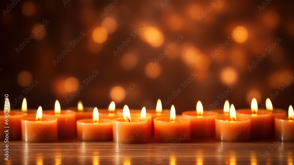 burning candles in the blurred background burning candles in the blurred background
