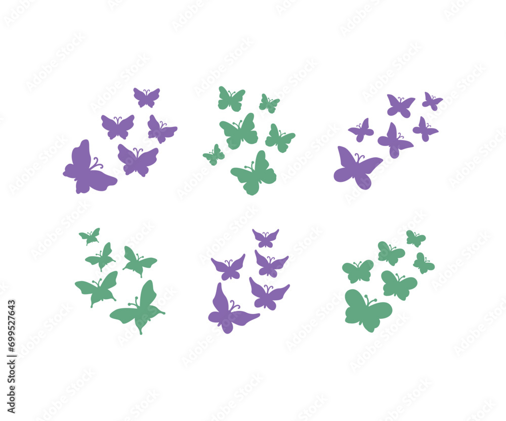 Fototapeta premium flying butterfly summer spring vector design icon illustration on white background