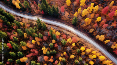 Autumn landscape road