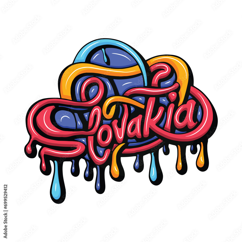 slovakia national graffiti typography art illustration slovakia national graffiti typography art illustration