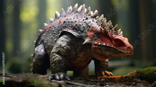 An Ankylosaurs a real sized dinosaur is in Jurassic