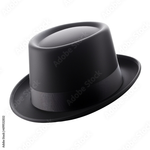 Black Top hat isolated on transparent, generative AI