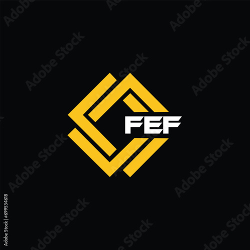 FEF letter design for logo and icon.FEF typography for technology, business and real estate brand.FEF monogram logo. photo