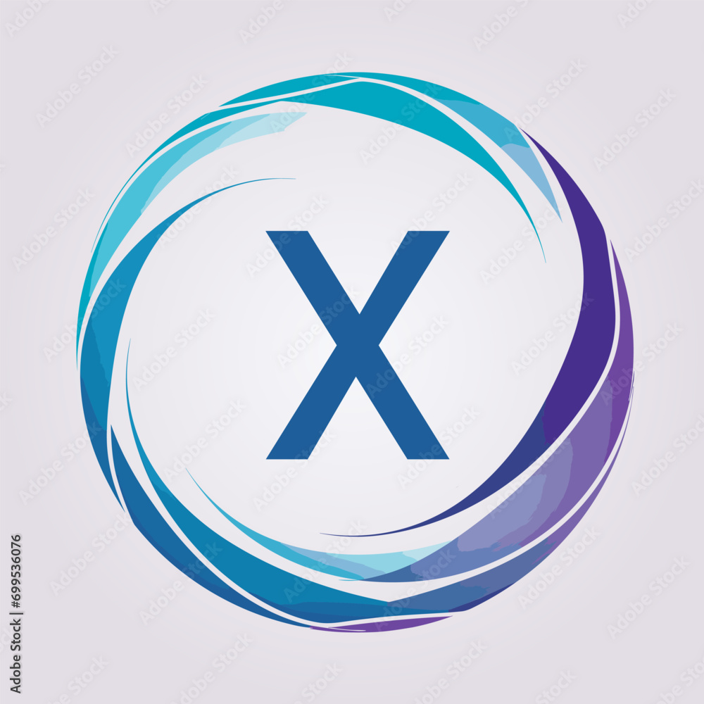 Fototapeta premium Wedding planning company filled colorful initial logo idea. Celebration consultant. Letters inside wavy circle shape. Graphic design. Created using neural network