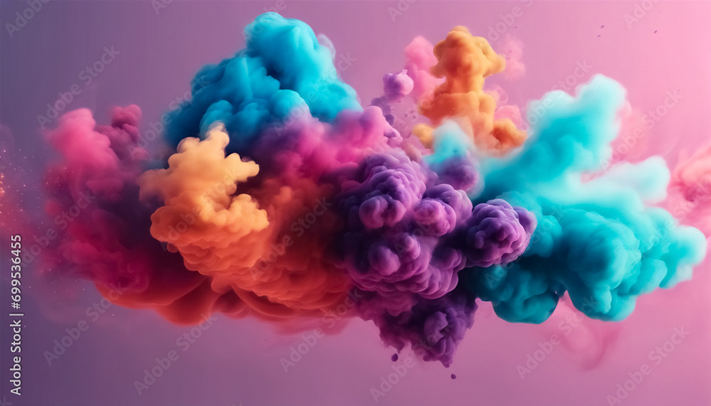 Fantasia Cromatica- Design Astratto di Nuvole di Fumo Colorate per Poster e Banner