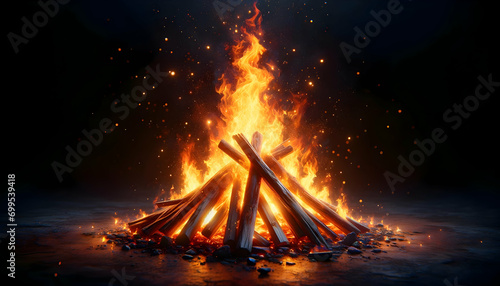 Lohri festival bonfire background.