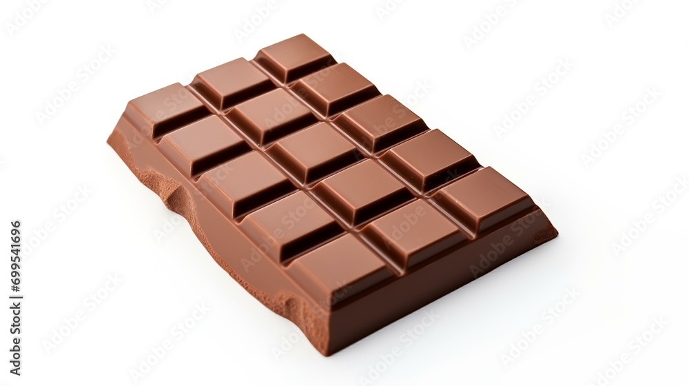 Chocolate bar isolated on white background. 3D illustration. Top view. Chocolate bar isolated on white background. 3D illustration. Top view.