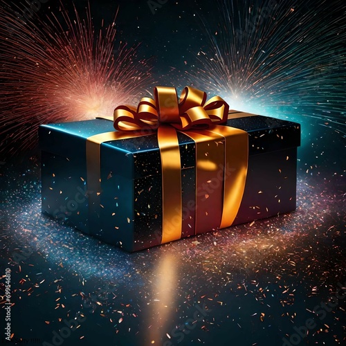 golden gift box  ,chrismats gift box , new year gift box, cinese new year gift box , birthday gift box , valentine day gift box , gift box , marriage gift box gift box with ribbon photo