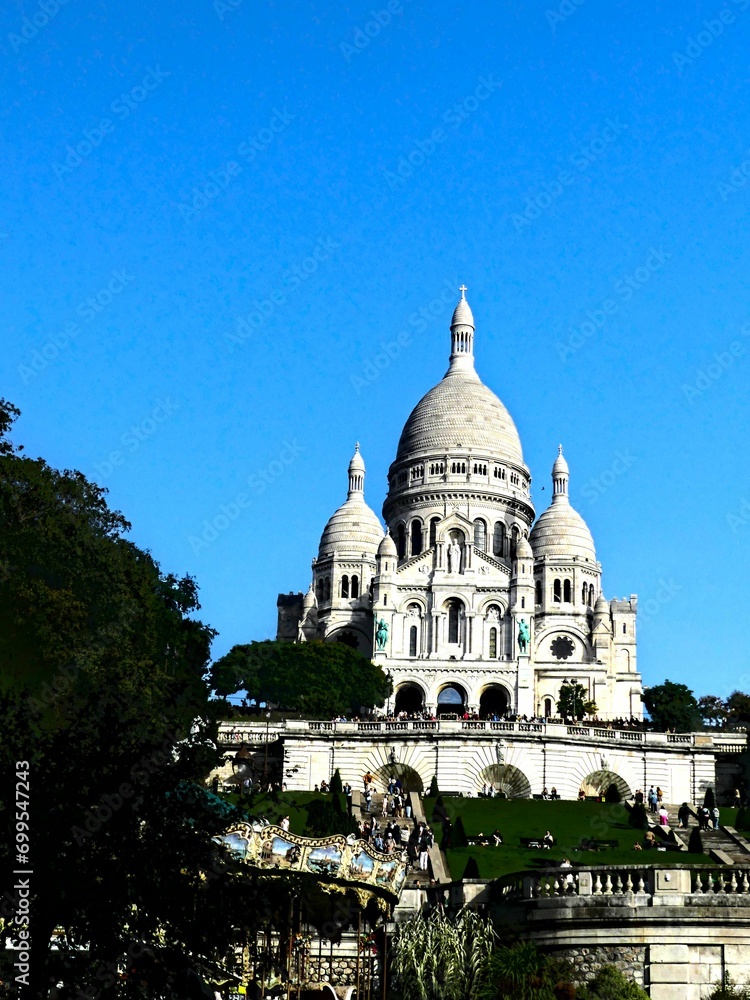 Paris, October 2023 : Visit of the magnificent city of Paris, Capital of France - View on basilique sacré cœur