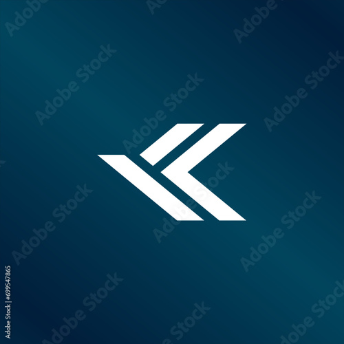 Creative Letters K, KK, KKK, Monogram Logo Design Icon Template Black Background photo
