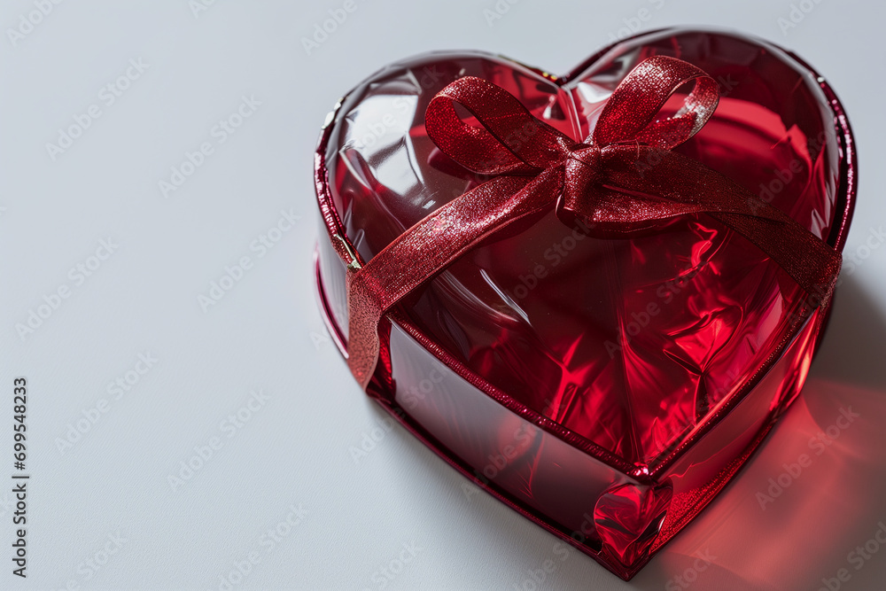a heart shaped gift box on white background. Transparent background. Minimalist. Space for text. Ideal for Valentine's Day greeting card a heart shaped gift box on white background. Transparent background. Minimalist. Space for text. Ideal for Valentine's Day greeting card