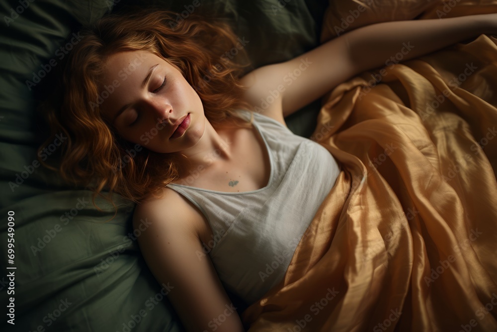 Naklejka premium Peaceful Morning Rest in Cozy Bed