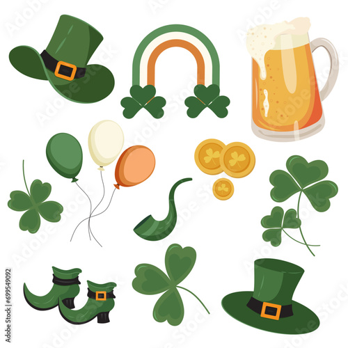 St. Patrick's Day element collection. It is a vector illustration
