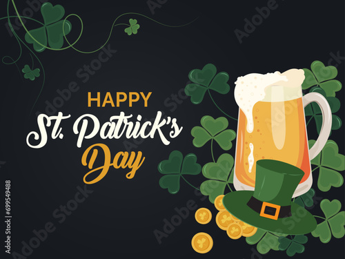 St Patrick's Day background. The background is excellent for social media posts, cards, brochures, flyers, and advertising poster templates. 