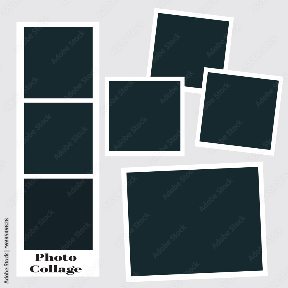 7 photo collage template. vector illustration, new collections 7 photo collage template. vector illustration, new collections