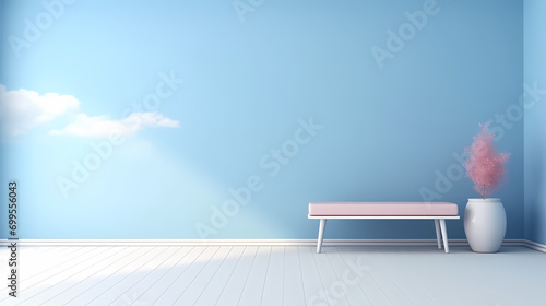 Pastel empty simple fashion art background, 3d rendering podium platform © jiejie