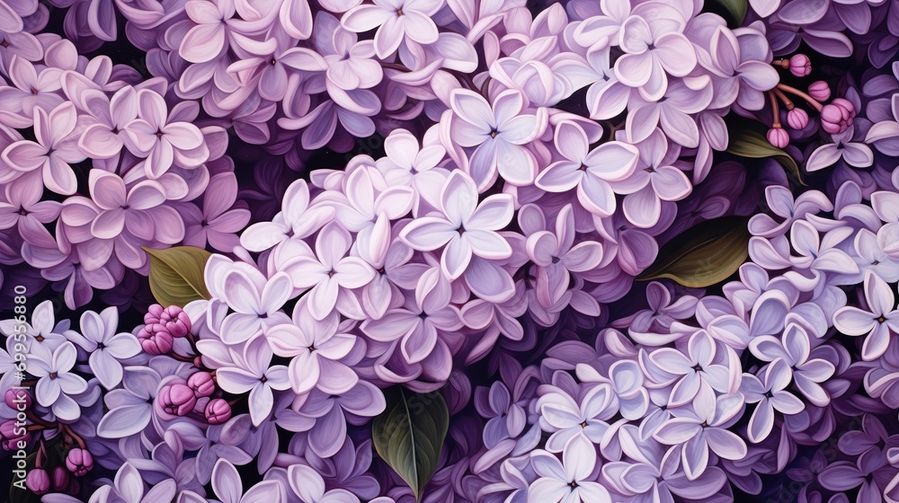 Blossoming Lilac Background. Generative AI Blossoming Lilac Background. Generative AI