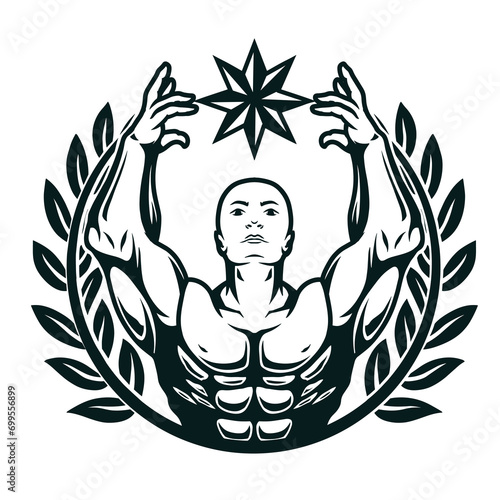 Vector High quality | Logo for sports fans in the field of body muscle training.