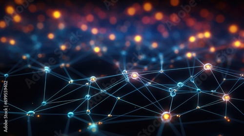 Futuristic 3D Digital Network: Abstract Connectivity in Cyberspace