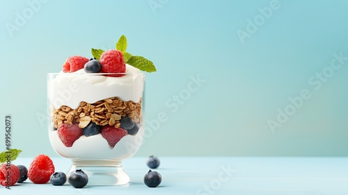 Yogurt Parfait Presentation. Generative AI photo