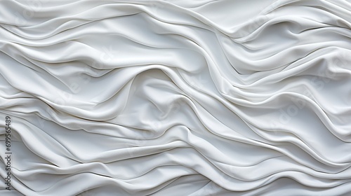 Messy white bedsheets. Top view of white bedsheets. White bed sheets for background.