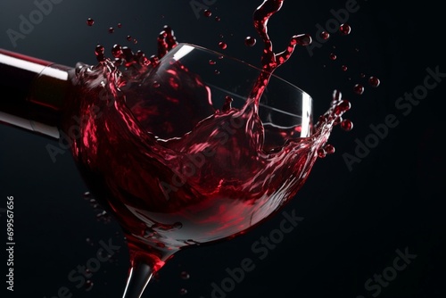 Splashes of isolated red wine. Generative AI